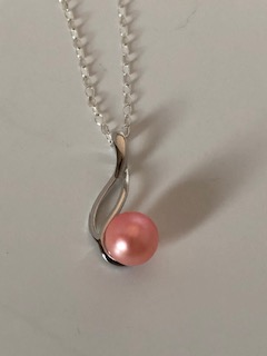 1.3 - Pearl Pendant - Simple Design - Light Pink Akoya Pearl