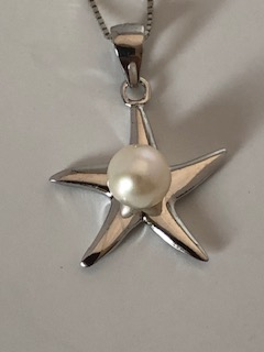 1.3 - Pearl Pendant - Starfish with White Akoya Pearl