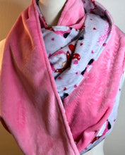Load image into Gallery viewer, 5 - Minky Scarf- Valentine Gnomes - Infinity