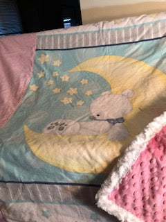 6 - Minky Blanket - Bear on Moon