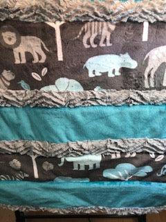 6 - Minky Blanket - Strip Quilt Jungle