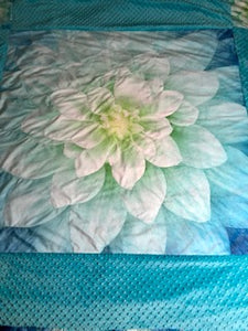 6 - Minky Blanket -Flowers tide pool