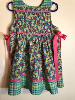 3 - Dress - Children Size - Spring Charm - Green Flowers 2