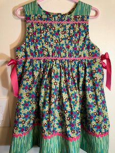 3 - Dress - Children Size - Spring Charm - Green Flowers