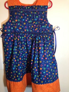 3 - Dress - Children Size - Spring Charm - Blue and orange
