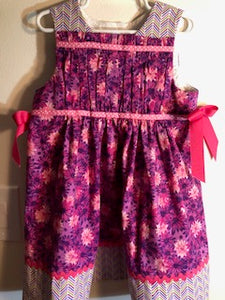 3 - Dress - Children Size - Spring Charm - Purple Daisies