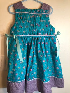 3 - Dress - Children Size - Spring Charm - Lavender & Teal