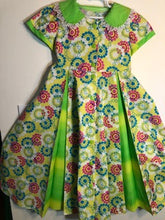 Load image into Gallery viewer, 3 - Dress - Children Size -Twirls- Green and Yellow