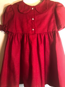 2 - Dress - Baby - Red with White Poka Dots
