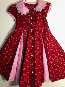 3 - Dress - Children Size - Twirls - Red Glitter & Pink