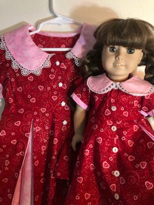 3 - Dress - Children Size - Twirls - Red Glitter & Pink