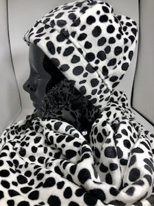 4.5 - Minky  Hat and Scarf Set - Dalmation