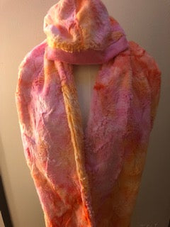 4.5 - Minky  Hat and Scarf Set - Sunset