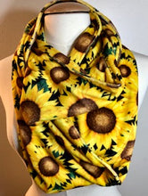 Load image into Gallery viewer, 5 - Minky Infinity scarf- Sunflower