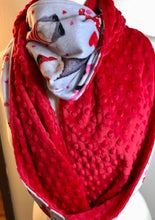 Load image into Gallery viewer, 5 - Minky Scarf- Valentine Gnomes - Infinity