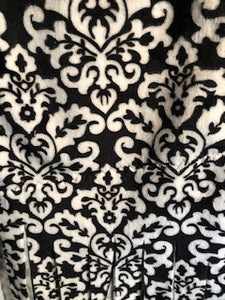 5 - Minky Scarf - Black and White Damask