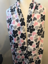 Load image into Gallery viewer, 5 - Minky Scarf -Paws and Pink Hearts - Longer Infinity