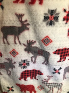 5 - Minky Scarf - Bears and Deer