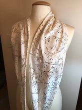 Load image into Gallery viewer, 5 - Minky Scarf - White with Gold Metallic - Longer Infinity